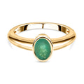 Kagem sambischer Smaragd-Ring, 925 Silber vergoldet (Größe 16.00) ca. 0,71 ct