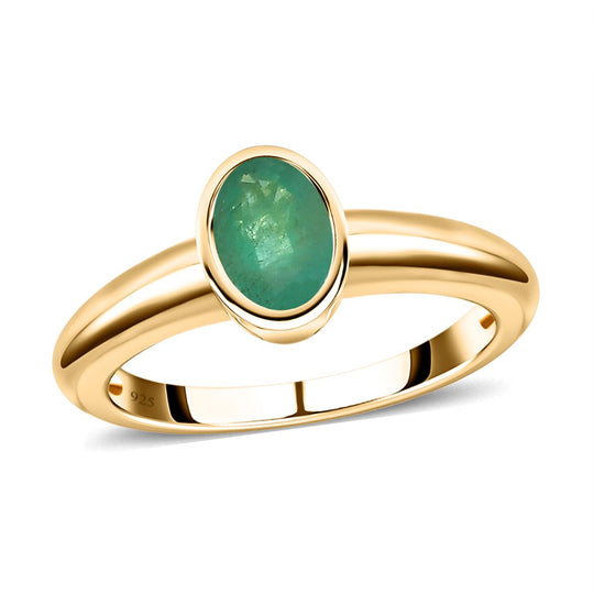 Kagem sambischer Smaragd-Ring, 925 Silber vergoldet ca. 0.71 ct