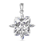 AA Tansanit und weißer Zirkon-Anhänger, 925 Silber platiniert ca. 1.73 ct