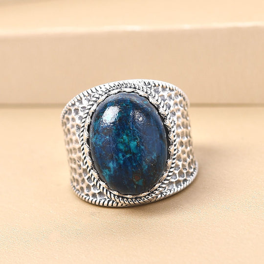 Natürlicher Tafelberg Shadowkite Ring, 925 Silber ca. 10.87 ct