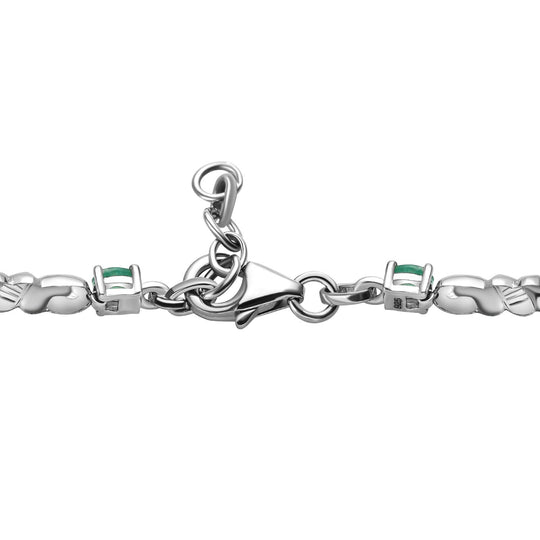 Kagem sambisches Smaragd-Armband, ca. 19 cm, 925 Silber platiniert ca. 1.29 ct