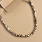 Natürliche Schalenblende Halskette, ca. 45 cm, 925 Silber rhodiniert ca. 110,00 ct