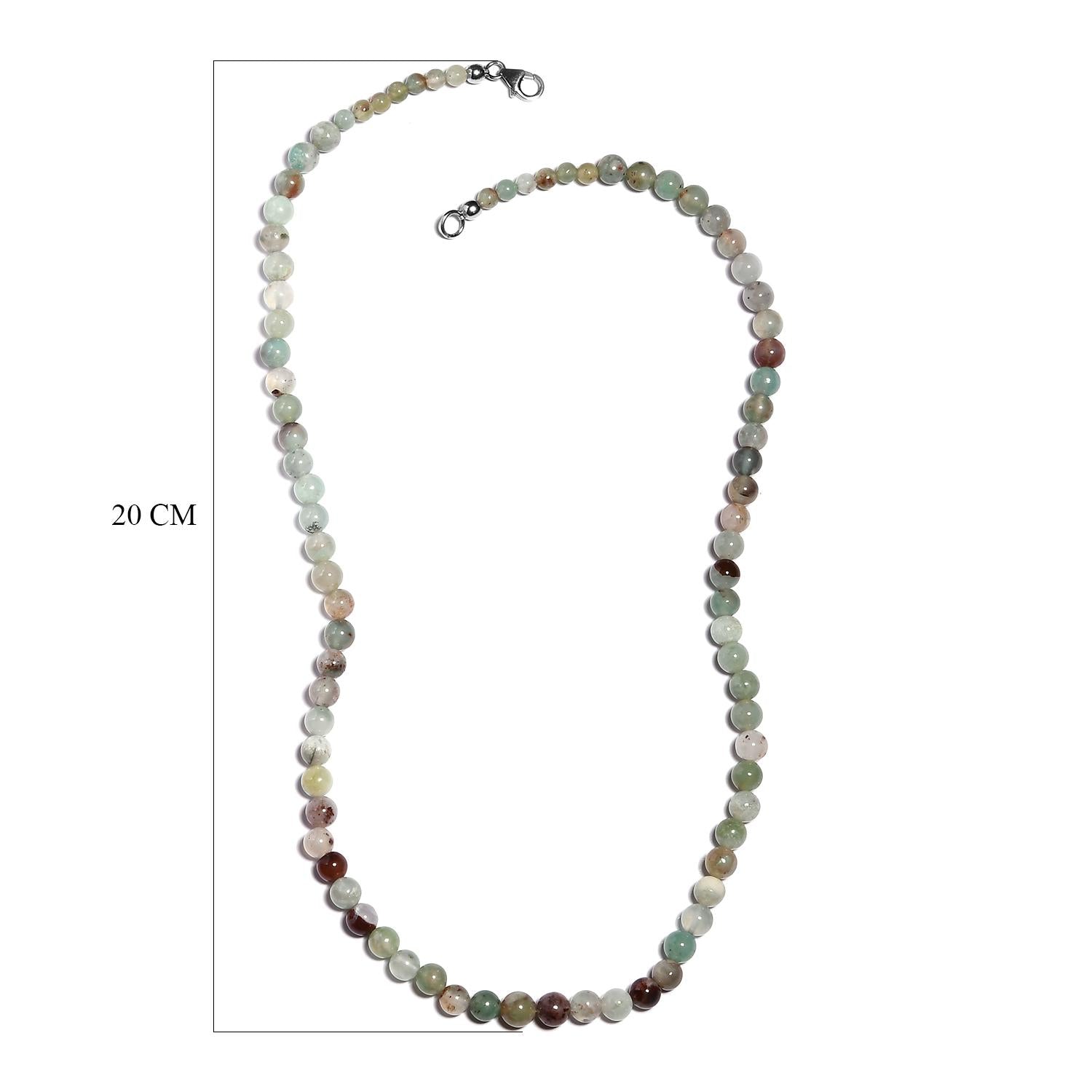 Zimbaprase Halskette, 50 cm, 925 Silber ca. 105.00 ct