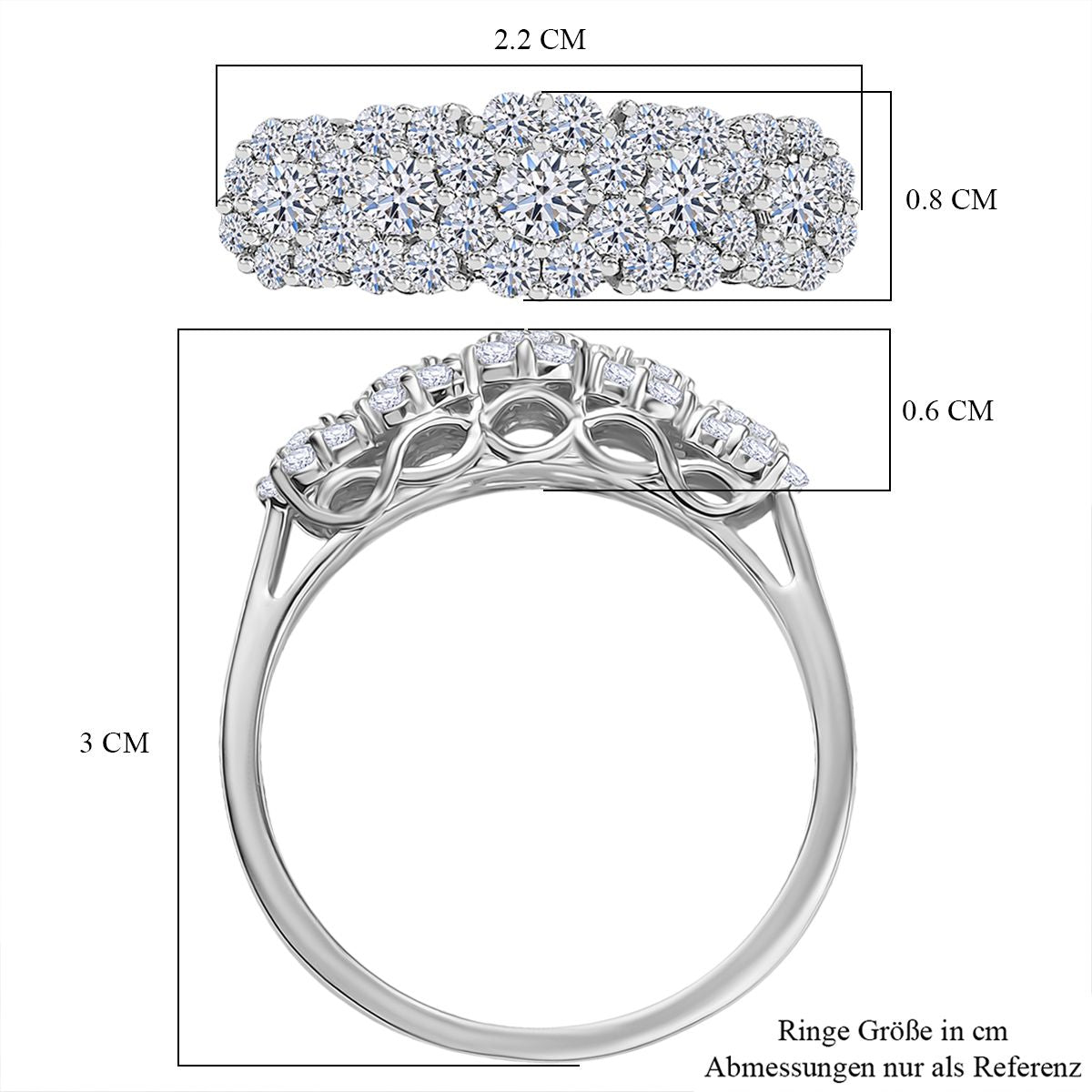 LUXURIANT DIAMOND- Cluster Duo: SI-GH Labor-Diamant-Ohrringe & Ring