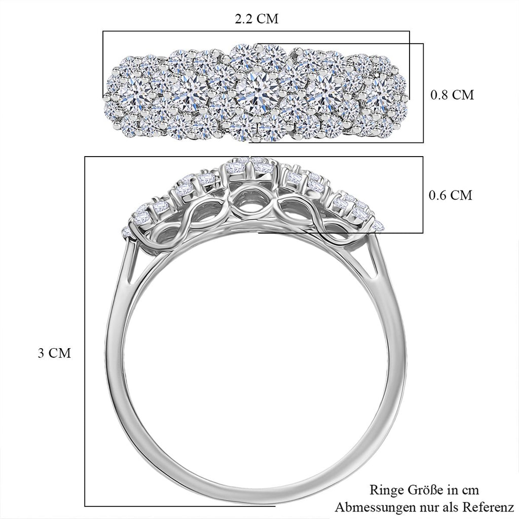 LUXURIANT DIAMOND- Cluster Duo: SI-GH Labor-Diamant-Ohrringe & Ring