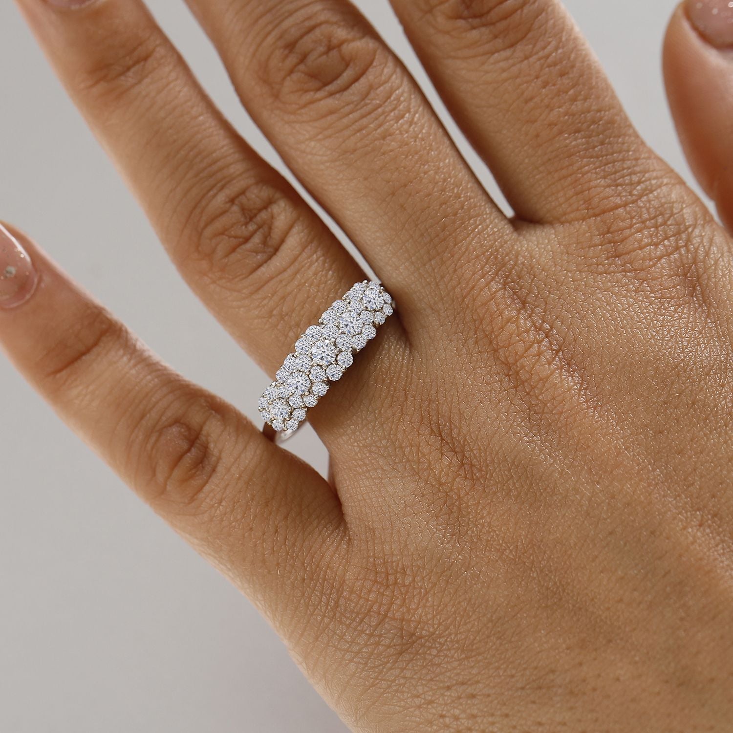 LUXURIANT DIAMOND- Cluster Duo: SI-GH Labor-Diamant-Ohrringe & Ring