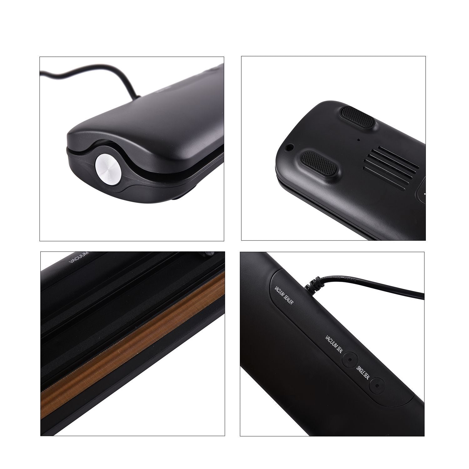 HOMESMART - Vakuumverpackungsmaschine, inkl. 30 Beutel und 6m Rolle, 37,5x18,5x8,5 cm, schwarz