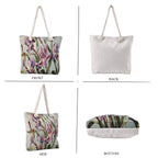 Jacquard gewebte Jute-Tasche, mit Lilie Design, 42x34 cm