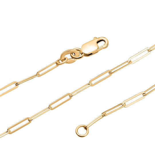 Mini-Büroklammer-Halskette, ca. 50 cm, 375 Gold