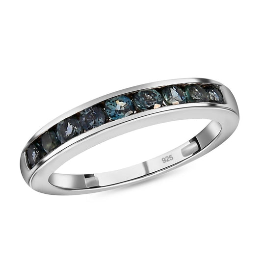 AA Montana Pfau Saphir-Ring, 925 Silber platiniert ca. 0.89 ct