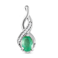 Kagem sambischer Smaragd und Zirkon-Anhänger, 925 Silber platiniert, 0,79 ct.