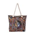 Jacquard gewebte Jute-Tasche mit Mond Design, 42x34 cm, Mond