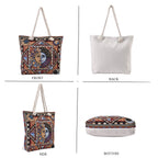 Jacquard gewebte Jute-Tasche mit Mond Design, 42x34 cm, Mond