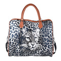 Safari-Tasche mit lebendigem Leopardenmuster, 43x20x38cm, Schwarz weiß