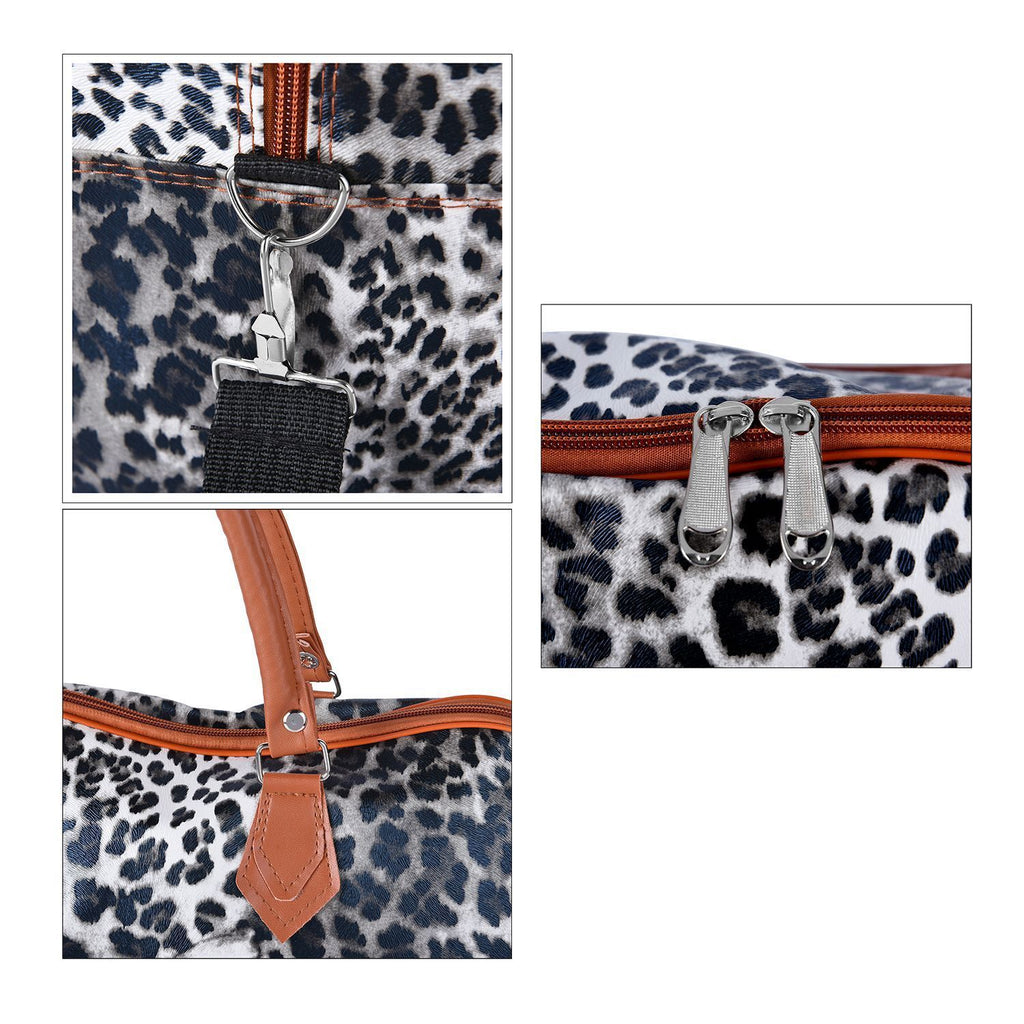 Safari-Tasche mit lebendigem Leopardenmuster, 43x20x38cm, Schwarz weiß