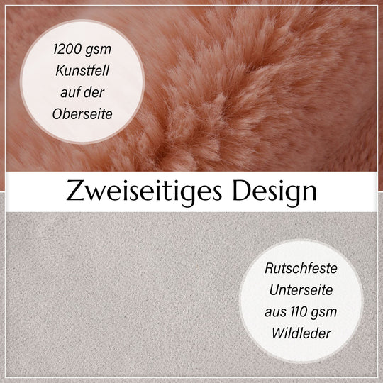 Luxury Edition: Supersoft Kunstfell Teppich, 160x230 cm, 1200 GSM, Rosa