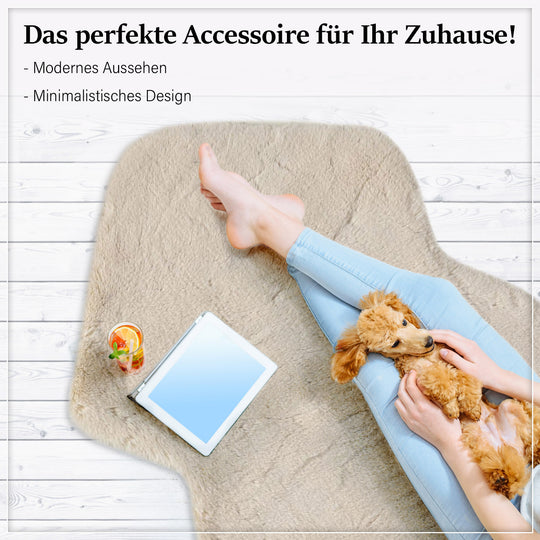 Luxury Edition: Supersoft Kunstfell Teppich, 160x230 cm, 1200 GSM, Elfenbein
