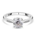 161 Facetten Moissanit-Ring, 925 Silber rhodiniert (Größe 20.00) ca. 2.00 ct