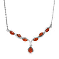 Purpurrotes Feueropal Collier, 925 Silber platiniert, ca. 0.75 ct