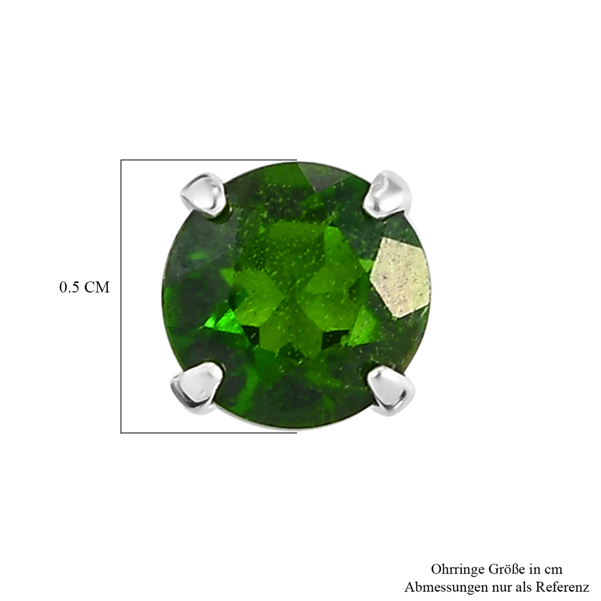 Natürliche Chromdiopsid-Ohrstecker, 925 Silber ca. 1,04 ct