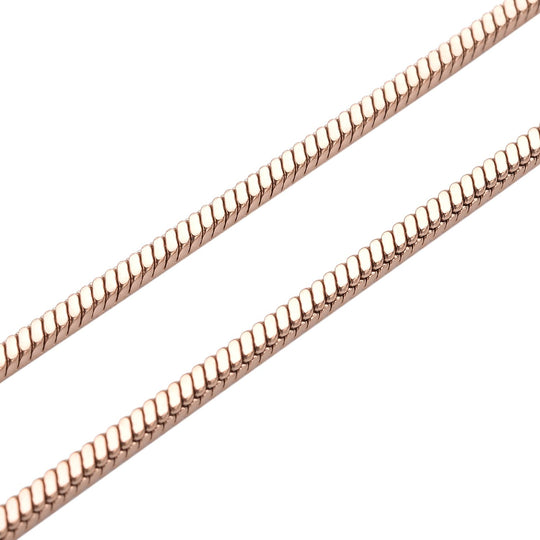 Strukturierte Gliederhalskette, ca. 50 cm, reiner Edelstahl roséfarben ca. 10,50g