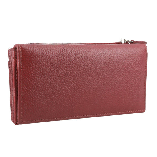 Moderne Geldbörse aus 100% echtem Leder mit RFID Schutz, 18x9cm, Marineblau