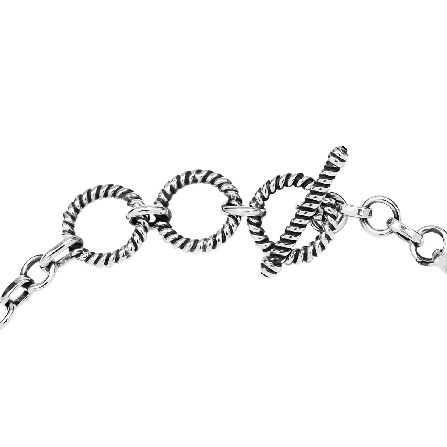 Handgearbeitetes, natürliches Yooperlith-Collier, ca. 45 cm, 925 Silber ca. 37.34 ct