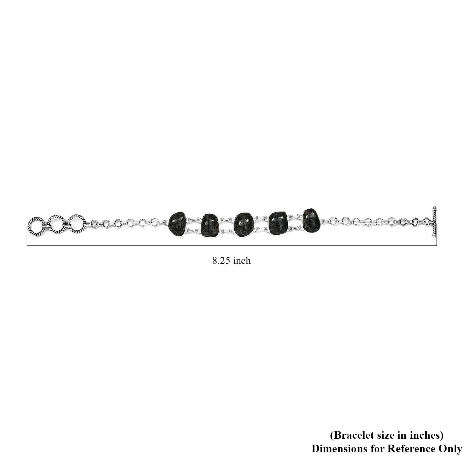 Handgearbeitetes, natürliches Yooperlith-Collier, ca. 45 cm, 925 Silber ca. 37.34 ct