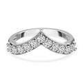 88 Facetten Moissanit Ring 925 Silber Platiniert (Größe 17.00) ca. 0,66 ct