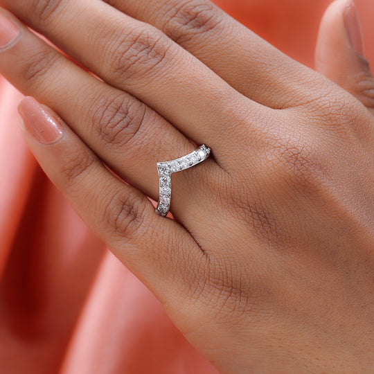 88 Facetten Moissanit Ring 925 Silber Platiniert (Größe 19.00) ca. 0,66 ct