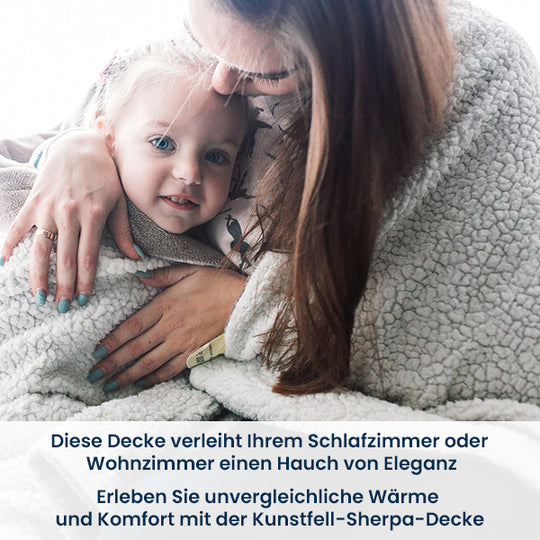 Serenity Night - Hochwertige Kunstpelz Sherpa Decke, Wolkenweich, 150x200cm, Beige