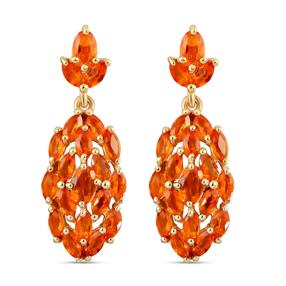 Salamanca Feueropal-Ohrringe, 925 Silber vergoldet ca. 2,64 ct