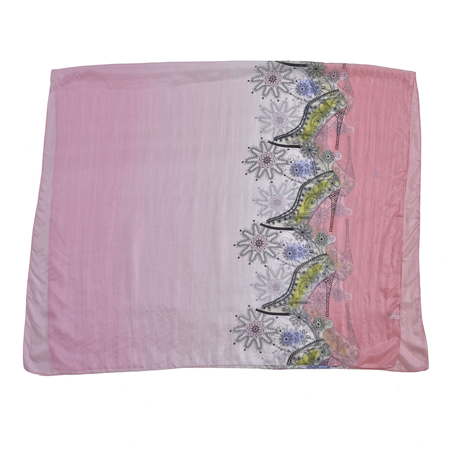 LA MAREY - bedruckter Seidenschal, 180x110 cm, Rosa