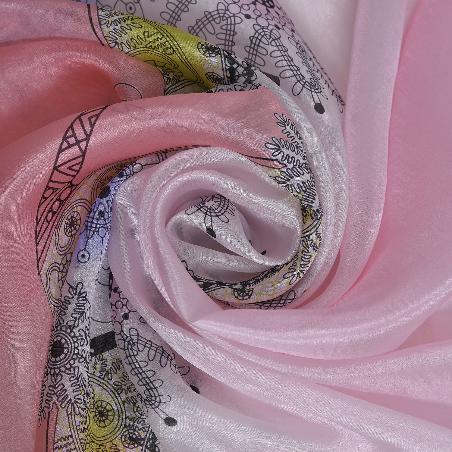 LA MAREY - bedruckter Seidenschal, 180x110 cm, Rosa