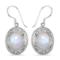 Royal Bali - Regenbogen Mondstein-Ohrringe, 925 Silber ca. 13,56 ct