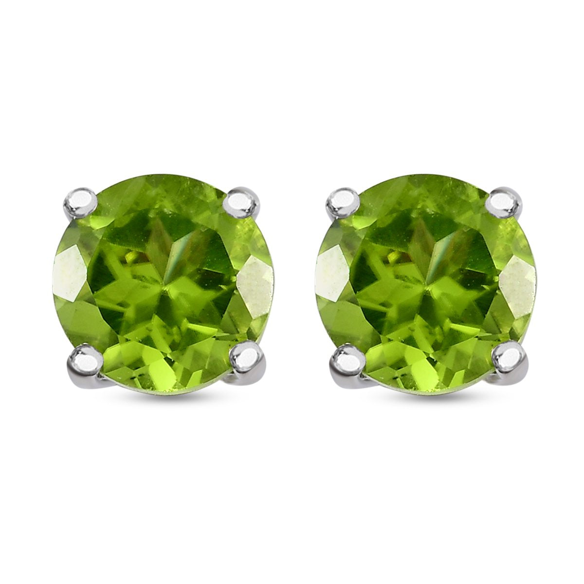 Natürliche Peridot Ohrringe, 925 Silber platiniert ca. 2,72 ct