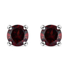 Rote Granat Ohrringe, 925 Silber platiniert ca. 3,30 ct