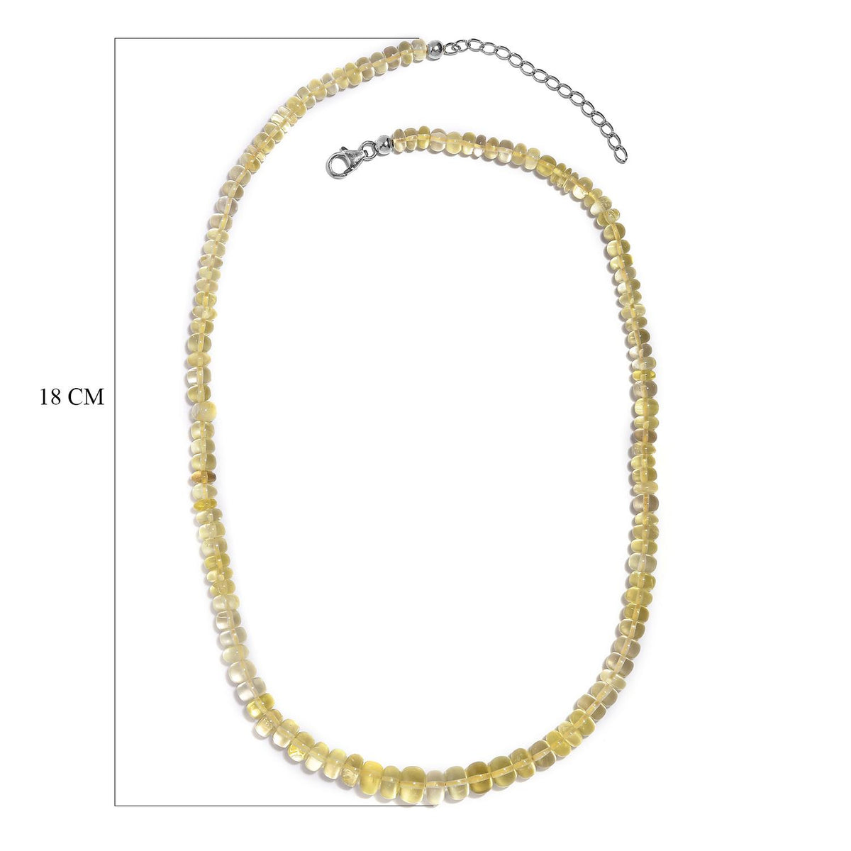 Lemon Quarz Halskette, ca. 45 cm, 925 Silber ca. 120.00 ct