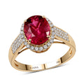 Iliana - AAA Rubellit und weißer Diamant-Ring, 750 Gold (Größe 18.00) ca. 3.00 ct