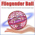 Fliegender Ball mit LEDs und Fernsteuerung, 9x9cm, rosa