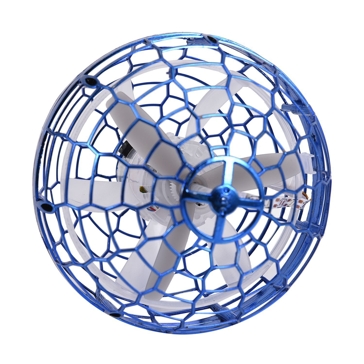 Fliegender Ball mit LEDs und Fernsteuerung, 9x9cm, blau
