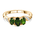 Natürlicher Chromdiopsid-Ring, 925 Silber vergoldet (Größe 16.00) ca. 0,86 ct