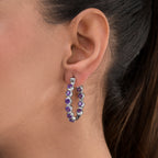 Afrikanische Amethyst-Creolen, Edelstahl ca. 4,78 ct