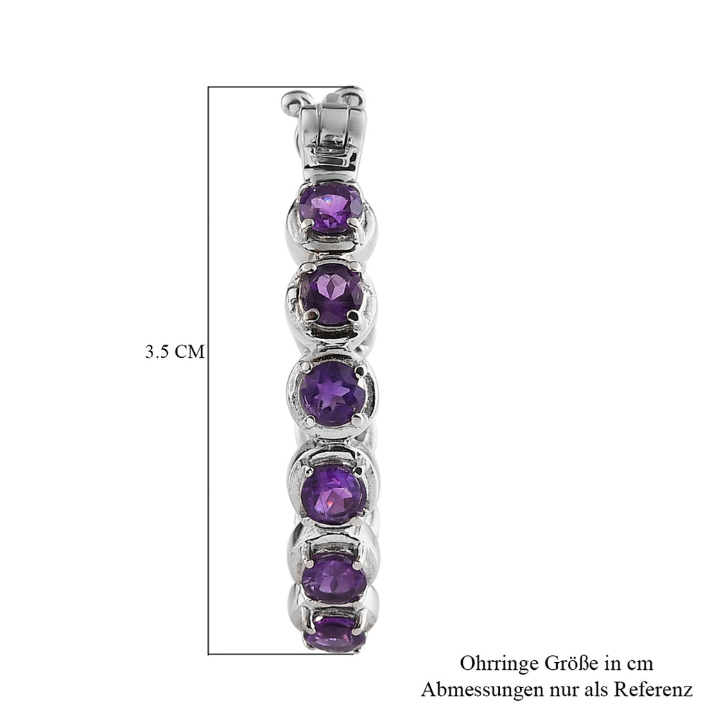 Afrikanische Amethyst-Creolen, Edelstahl ca. 4,78 ct