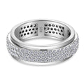 Diamant Spinning Ring 925 Silber platiniert (Größe 16.00) ca. 1,00 ct