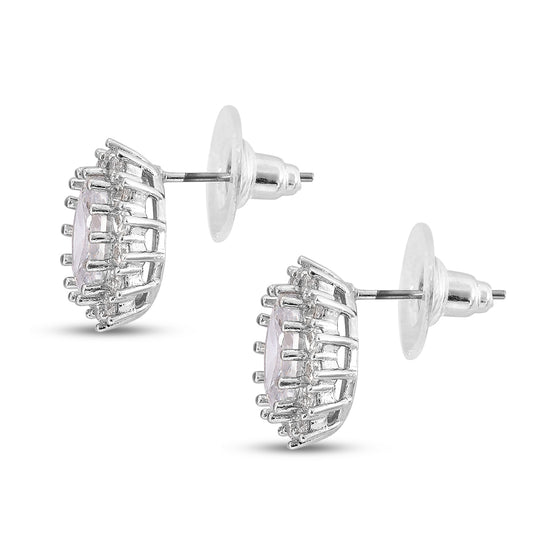 Weiße Zirkonia-Ohrringe, silberfarben ca. 3,00 ct