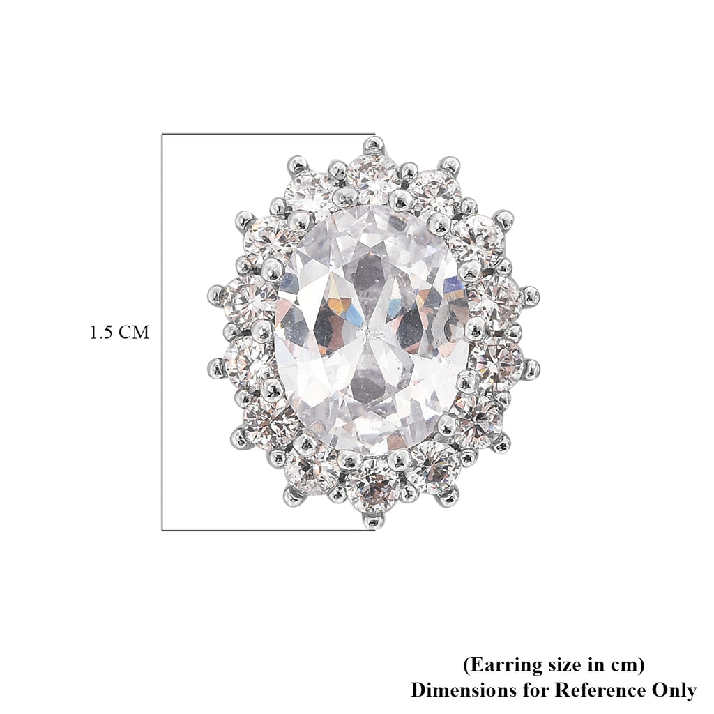 Weiße Zirkonia-Ohrringe, silberfarben ca. 3,00 ct