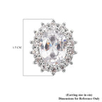 Weiße Zirkonia-Ohrringe, silberfarben ca. 3,00 ct