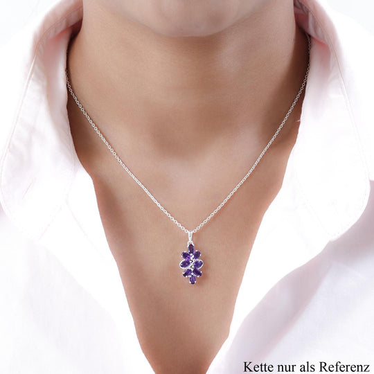 Afrikanischer Amethyst Anhänger 925 Silber ca. 1,74 ct