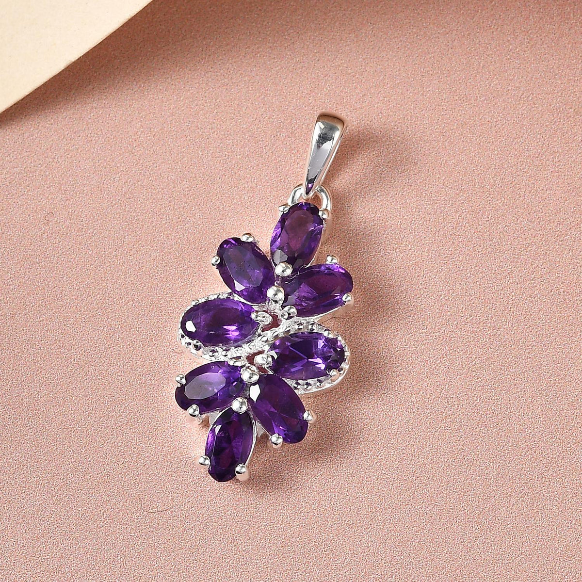 Afrikanischer Amethyst Anhänger 925 Silber ca. 1,74 ct